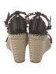 Valentino Rockstud Accents Leather Espadrilles