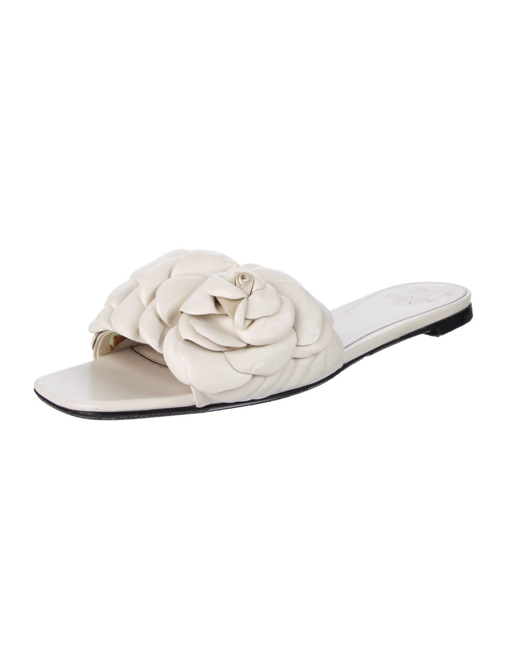Valentino Leather Slides White Colorblock Pattern - image 2