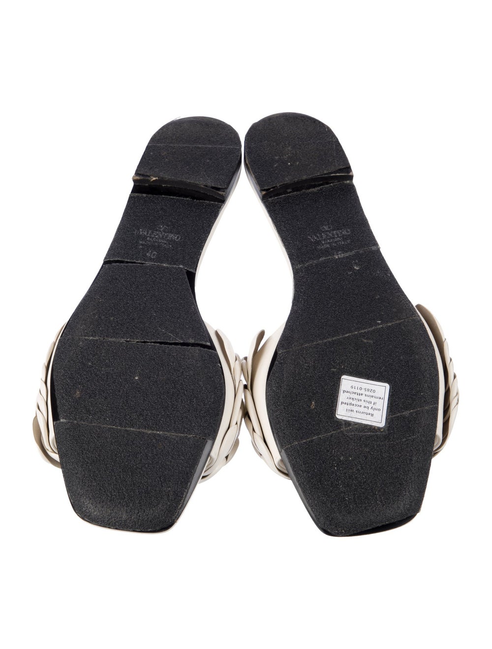 Valentino Leather Slides White Colorblock Pattern - image 5