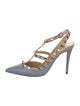 Valentino Rockstud Accents Leather T-Strap Pumps