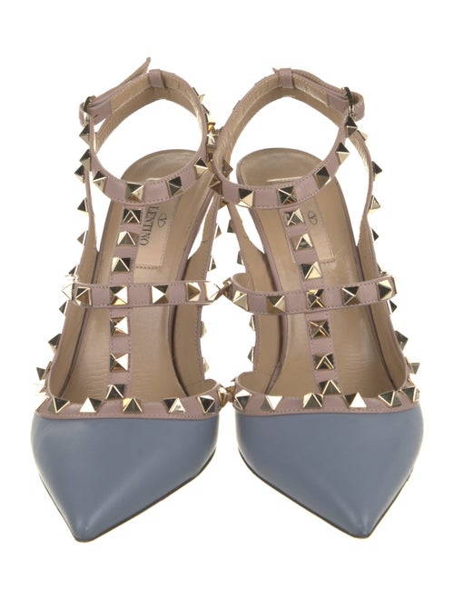 Valentino Rockstud Accents Leather T-Strap Pumps