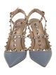 Valentino Rockstud Accents Leather T-Strap Pumps