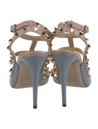 Valentino Rockstud Accents Leather T-Strap Pumps