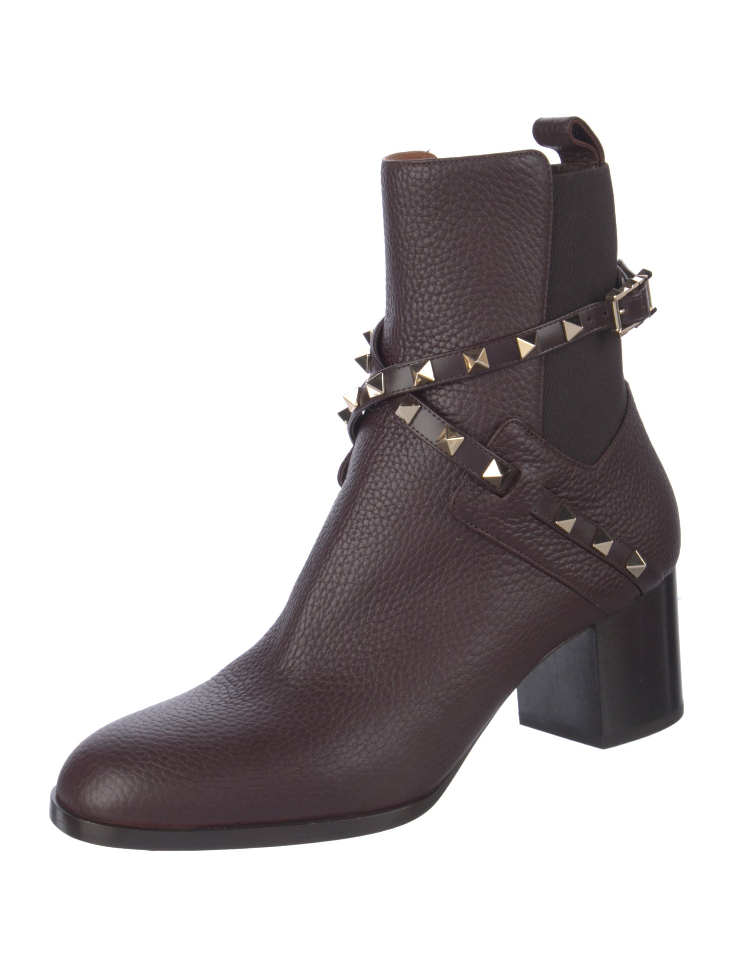 Valentino Rockstud Accents Leather Boots