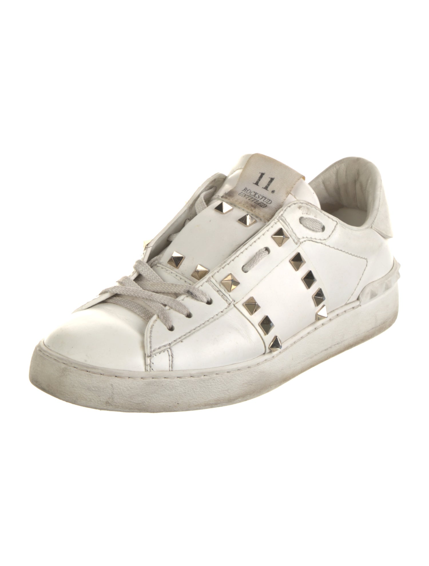 Valentino Rockstud Accents Leather Sneakers