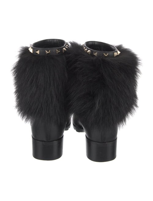 Valentino Rockstud Accents Leather Moto Boots