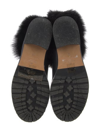 Valentino Rockstud Accents Leather Moto Boots