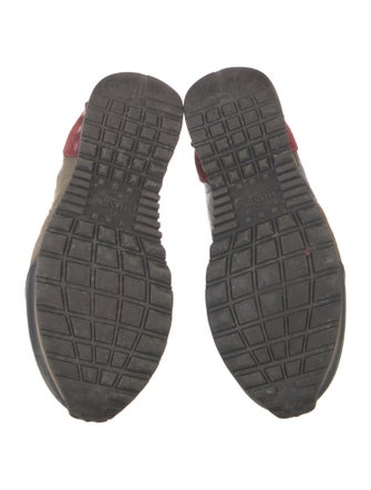Valentino Rockstud Accents Suede Sneakers