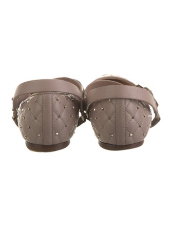 Valentino Rockstud Accents Leather Mary Jane Flats