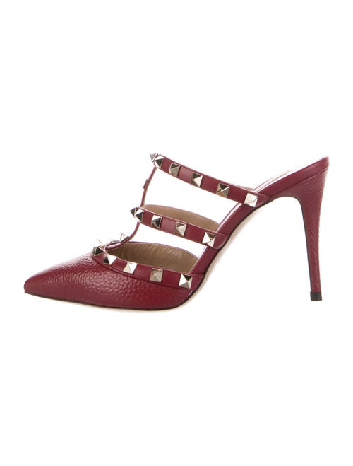 Valentino Rockstud Accents Leather Mules
