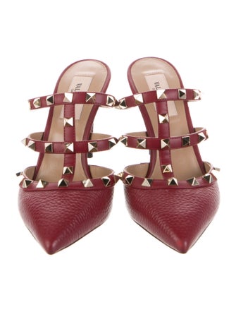 Valentino Rockstud Accents Leather Mules