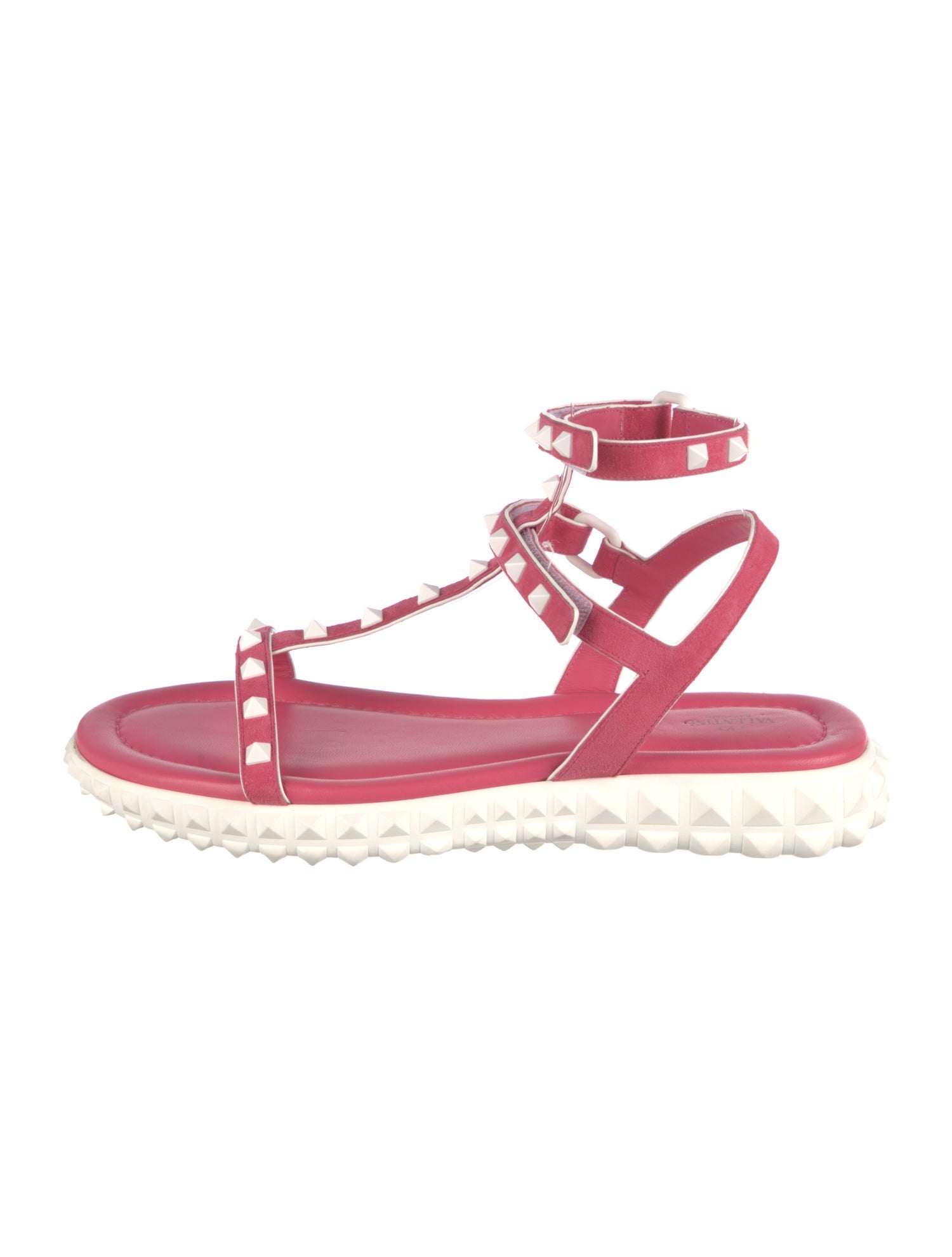 Valentino Rockstud Accents Leather Slingback Flats