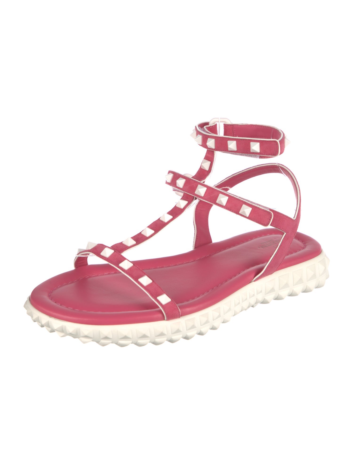 Valentino Rockstud Accents Leather Slingback Flats