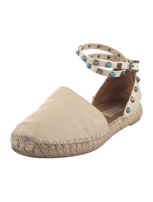 Valentino Rockstud Accents Leather D'Orsay Flats