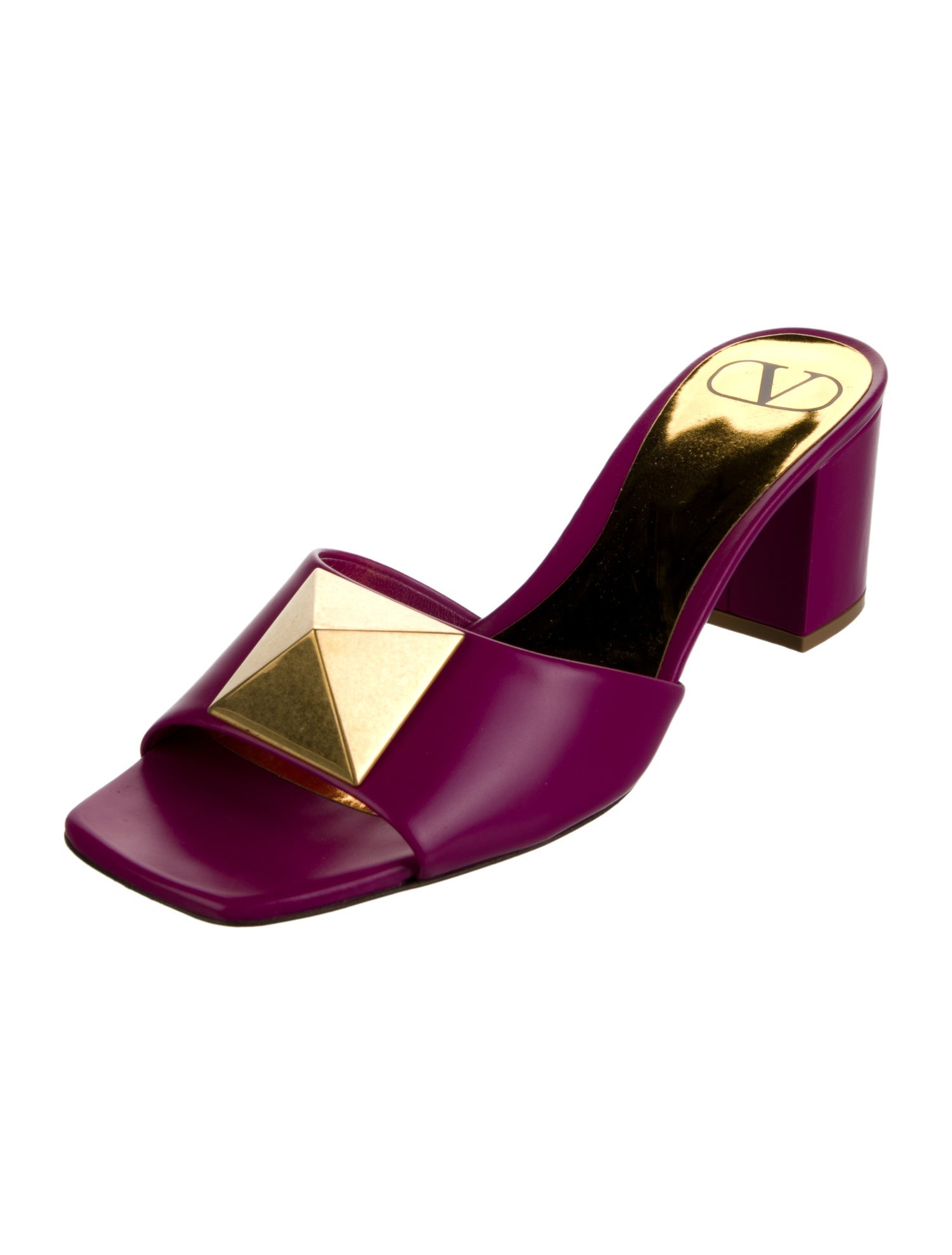 Valentino Rockstud Accents Leather Slides