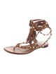 Valentino Rockstud Accents Leather Gladiator Sandals