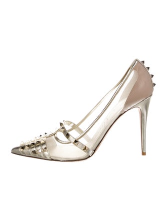 Valentino Rockstud Accents Leather Pumps
