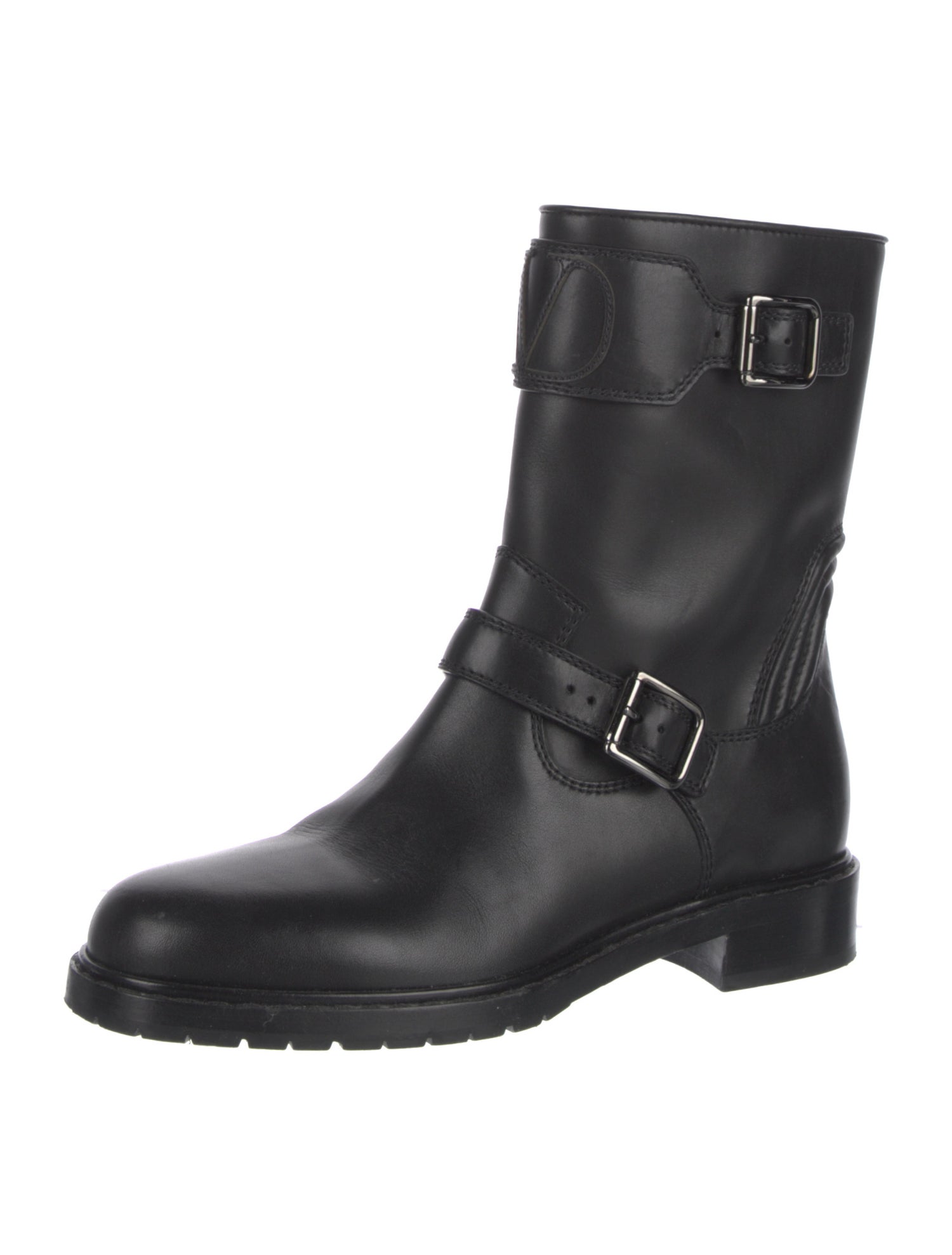 Valentino Leather Moto Boots