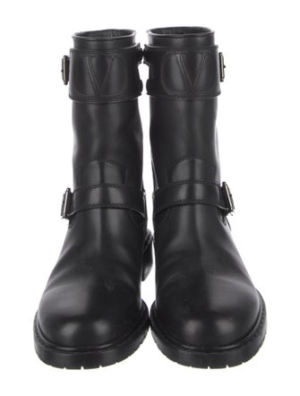 Valentino Leather Moto Boots