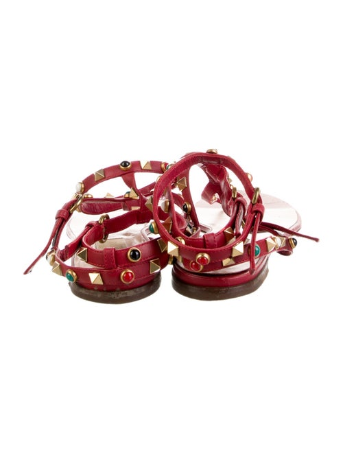 Valentino Rockstud Accents Leather Gladiator Sandals