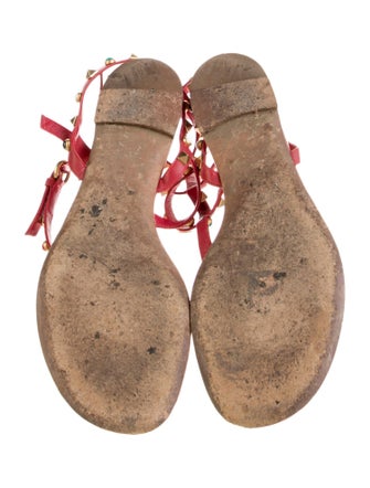 Valentino Rockstud Accents Leather Gladiator Sandals