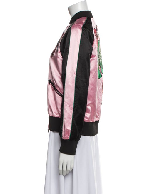 Valentino Silk Floral Print Bomber Jacket