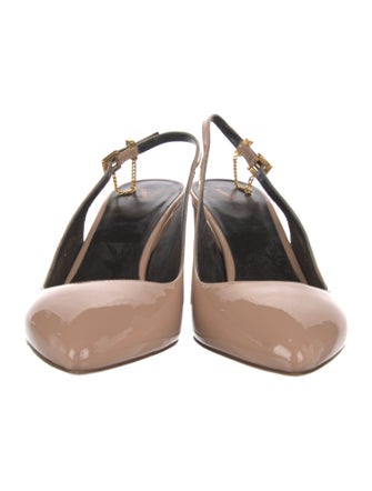 Valentino Rockstud Accents Patent Leather Slingback Pumps