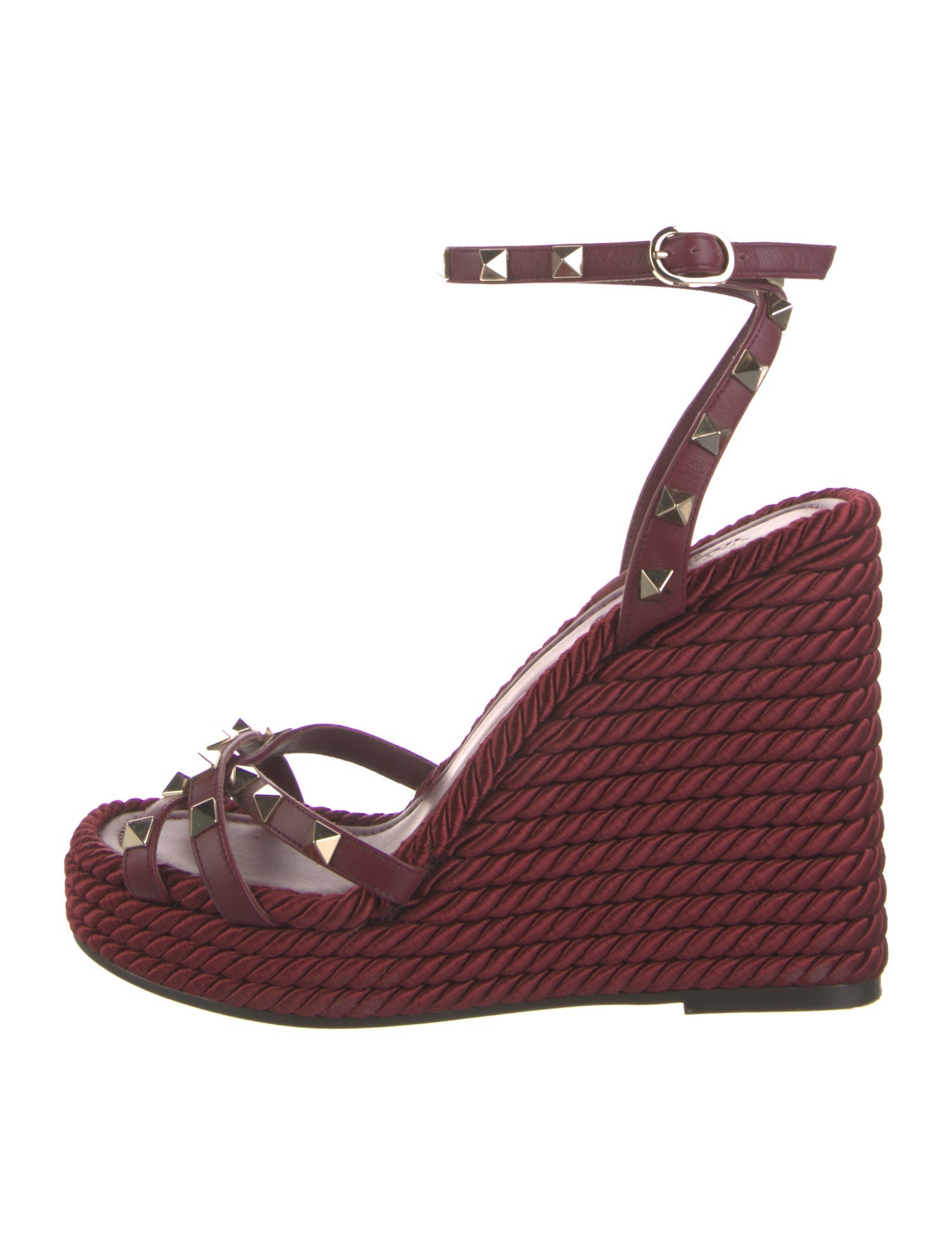 Valentino Rockstud Accents Leather Espadrilles