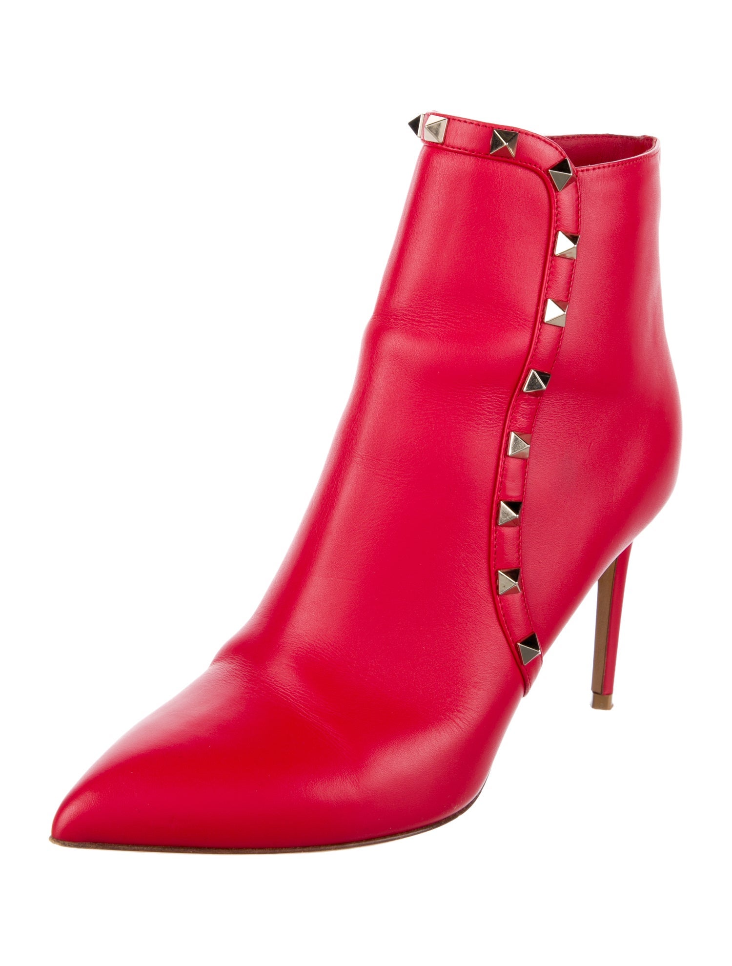 Valentino Rockstud Accents Leather Boots