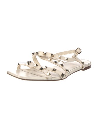 Valentino Rockstud Accents Leather Gladiator Sandals