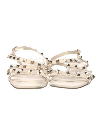 Valentino Rockstud Accents Leather Gladiator Sandals