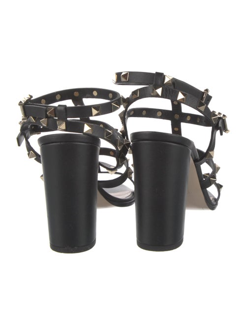 Valentino Rockstud Accents Leather T-Strap Sandals