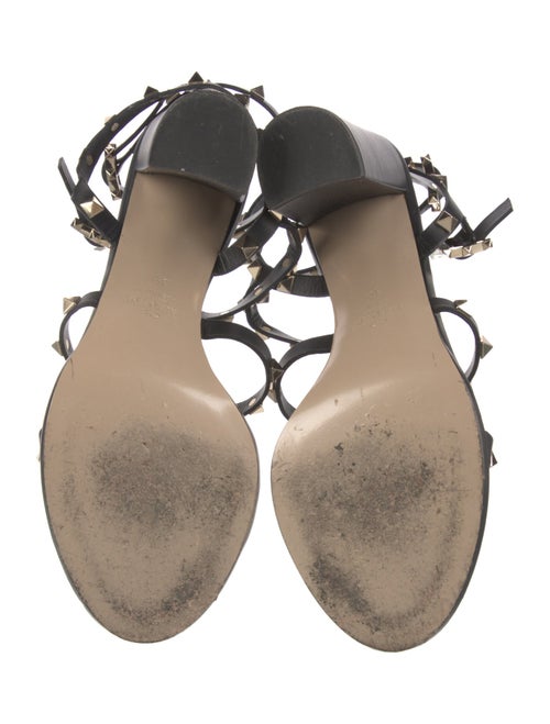Valentino Rockstud Accents Leather T-Strap Sandals