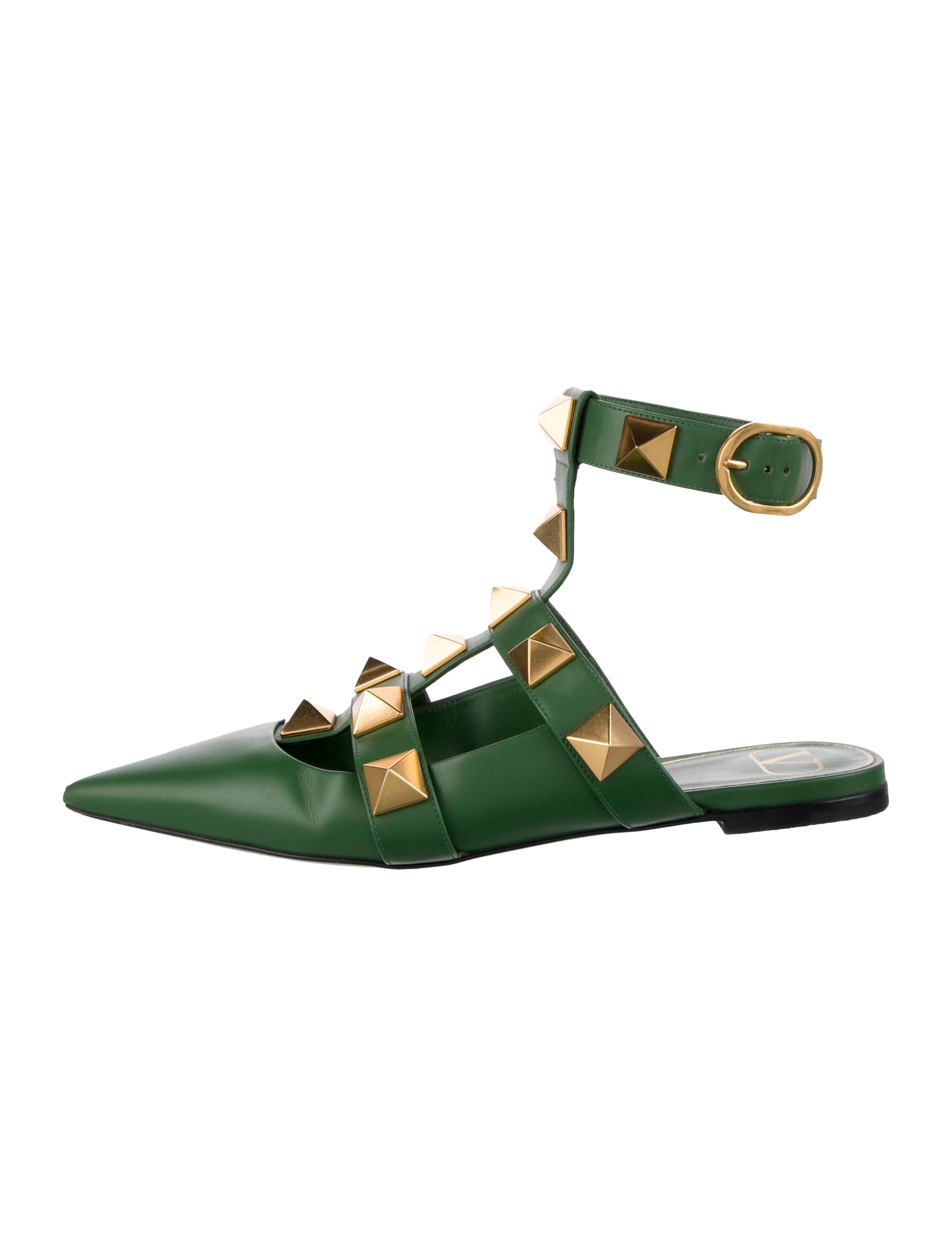 Valentino Rockstud Accents Leather Mules