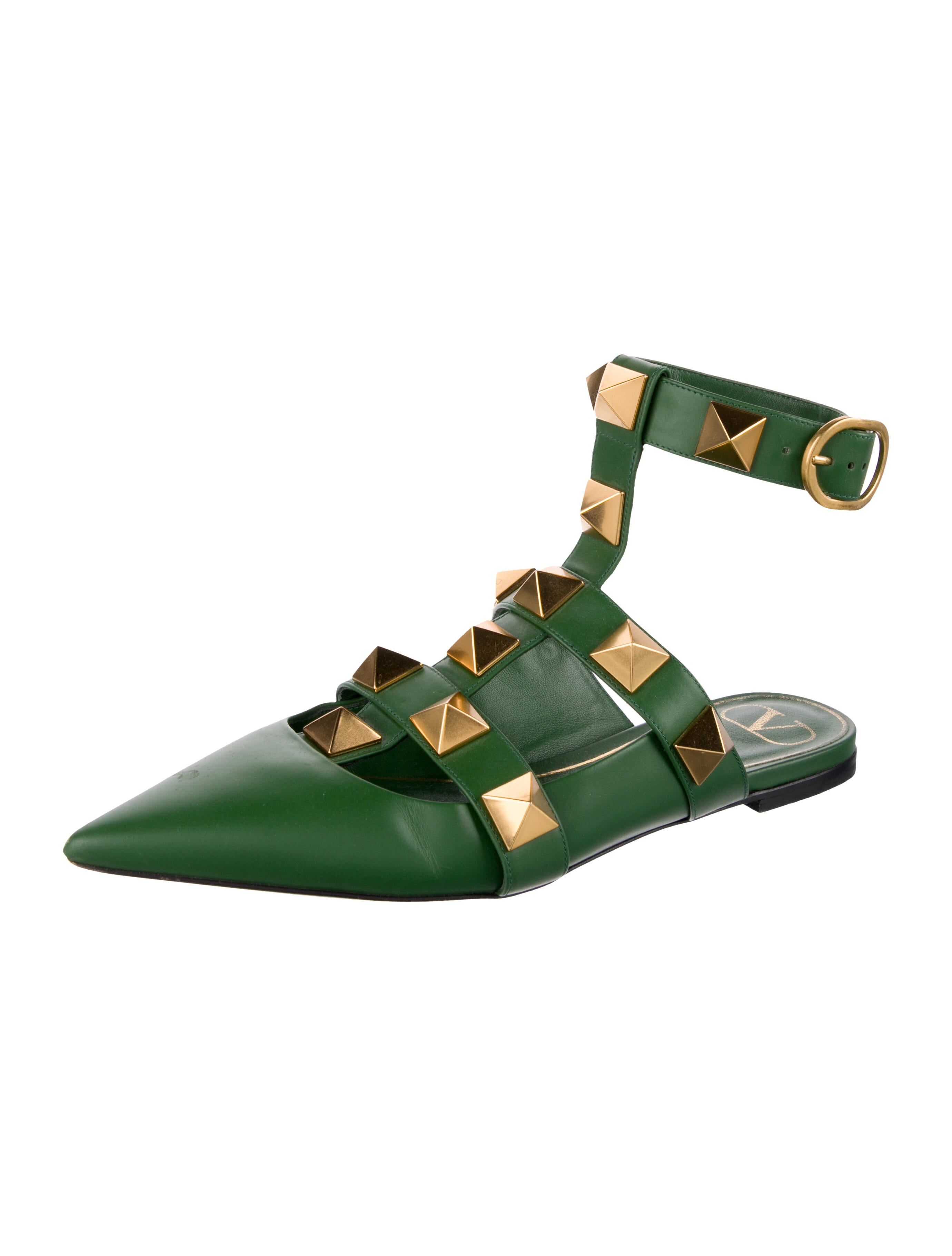 Valentino Rockstud Accents Leather Mules