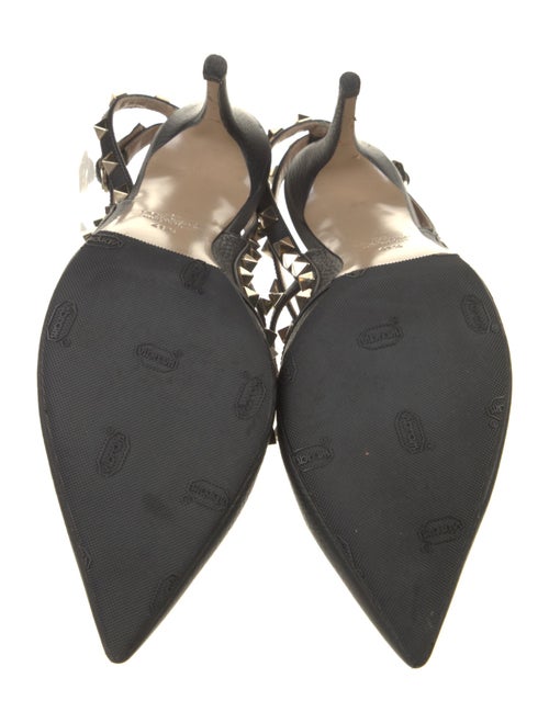 Valentino Rockstud Accents Leather T-Strap Pumps
