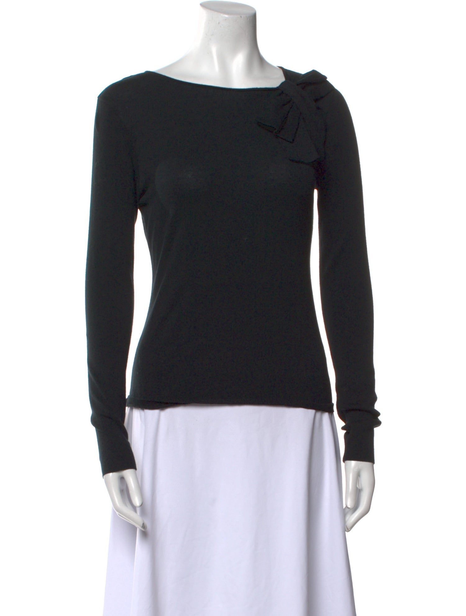 Valentino Bateau Neckline Long Sleeve Top