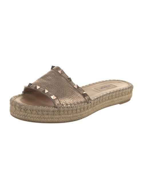 Valentino Rockstud Accents Leather Espadrilles