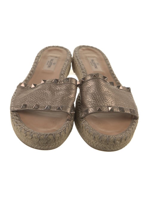 Valentino Rockstud Accents Leather Espadrilles