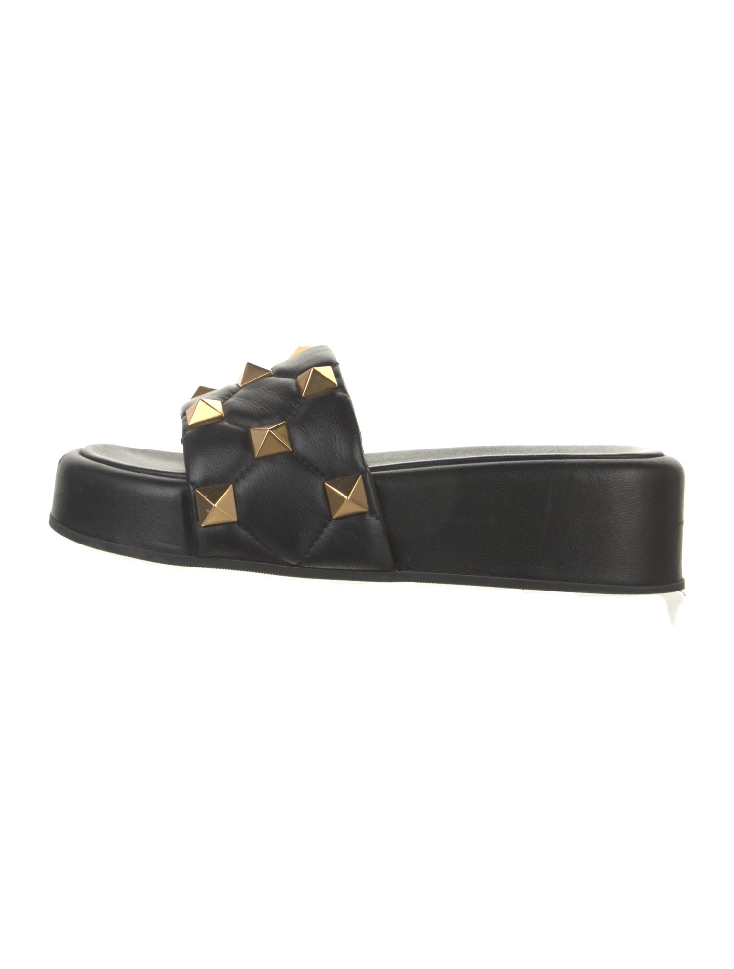 Valentino Rockstud Accents Leather Slides