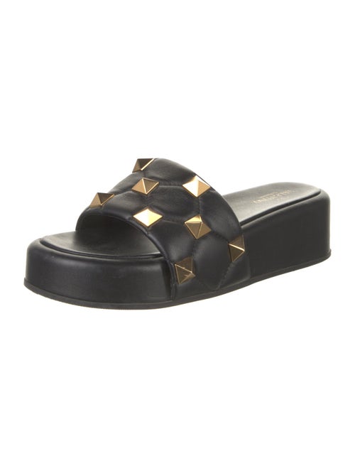 Valentino Rockstud Accents Leather Slides