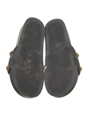 Valentino Rockstud Accents Leather Slides