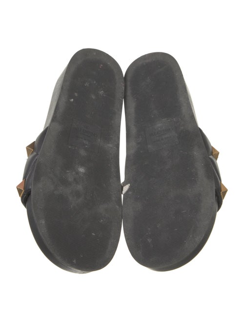 Valentino Rockstud Accents Leather Slides