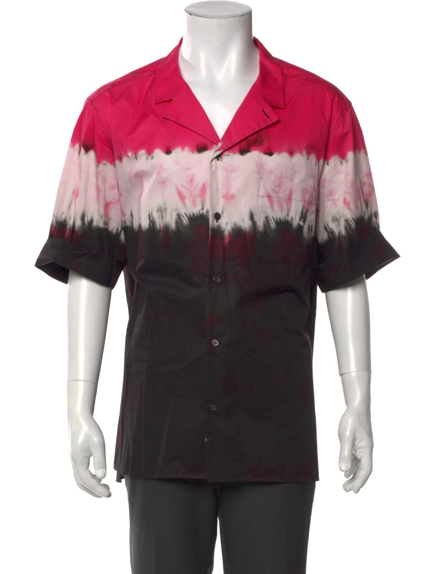 Valentino Colorblock Pattern Short Sleeve Shirt