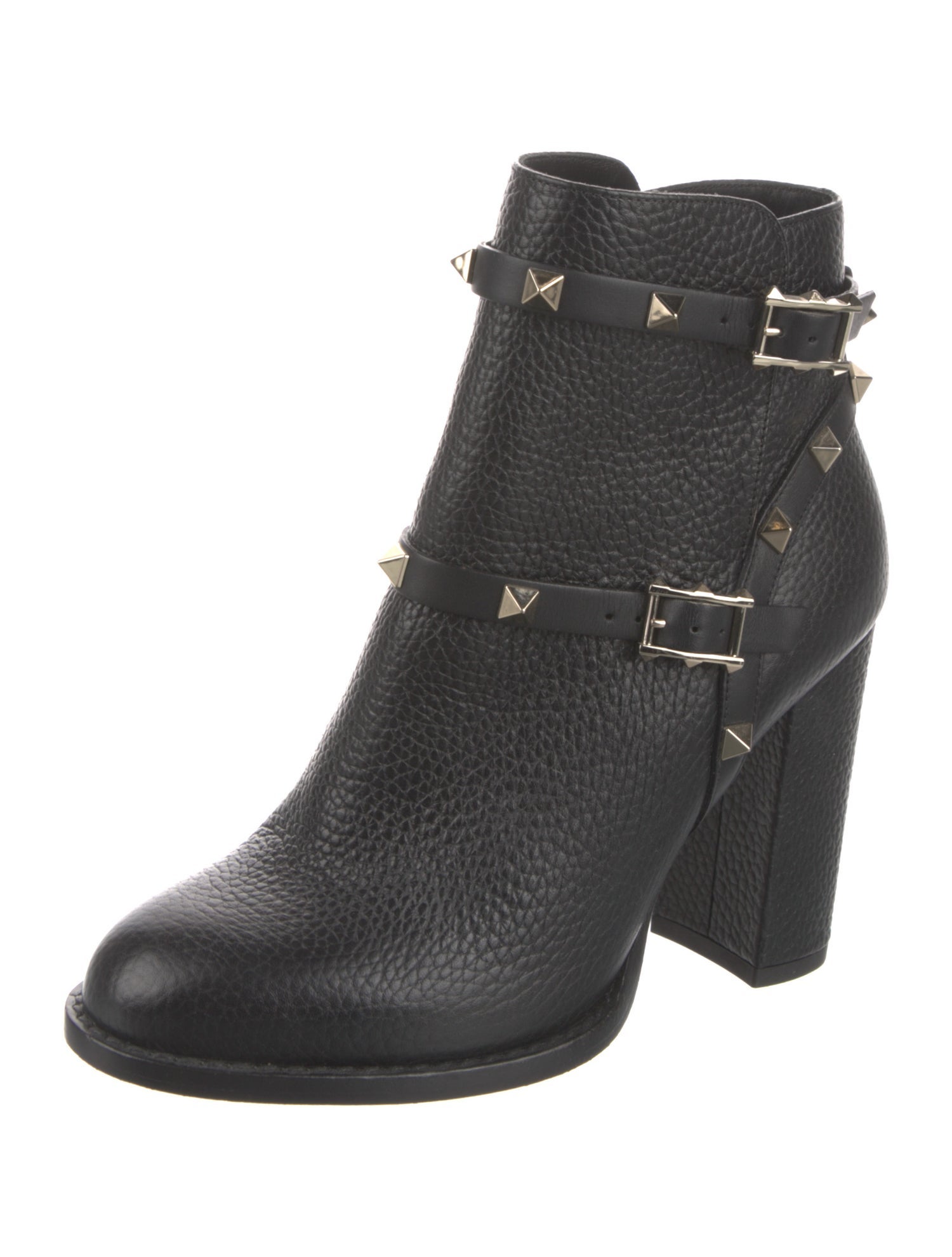 Valentino Rockstud Accents Leather Boots