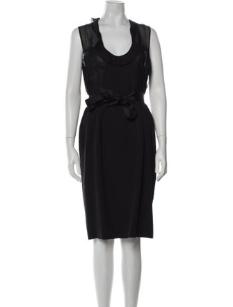 Valentino Cowl Neck Knee-Length Dress