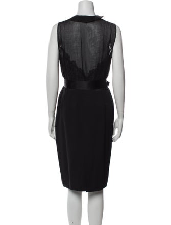 Valentino Cowl Neck Knee-Length Dress