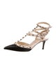 Valentino Rockstud Accents Leather T-Strap Pumps
