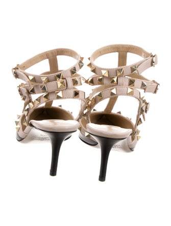 Valentino Rockstud Accents Leather T-Strap Pumps