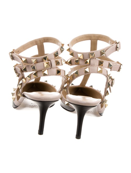 Valentino Rockstud Accents Leather T-Strap Pumps
